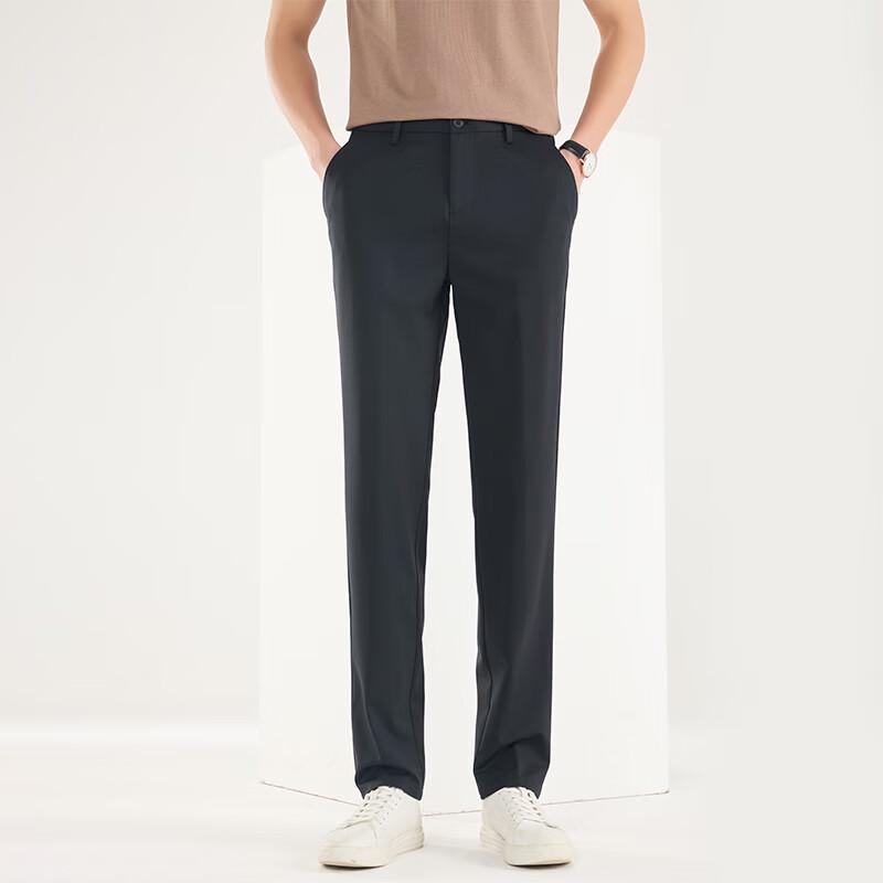 Men's Business Casual Straight Fit Cool Fabric Pants