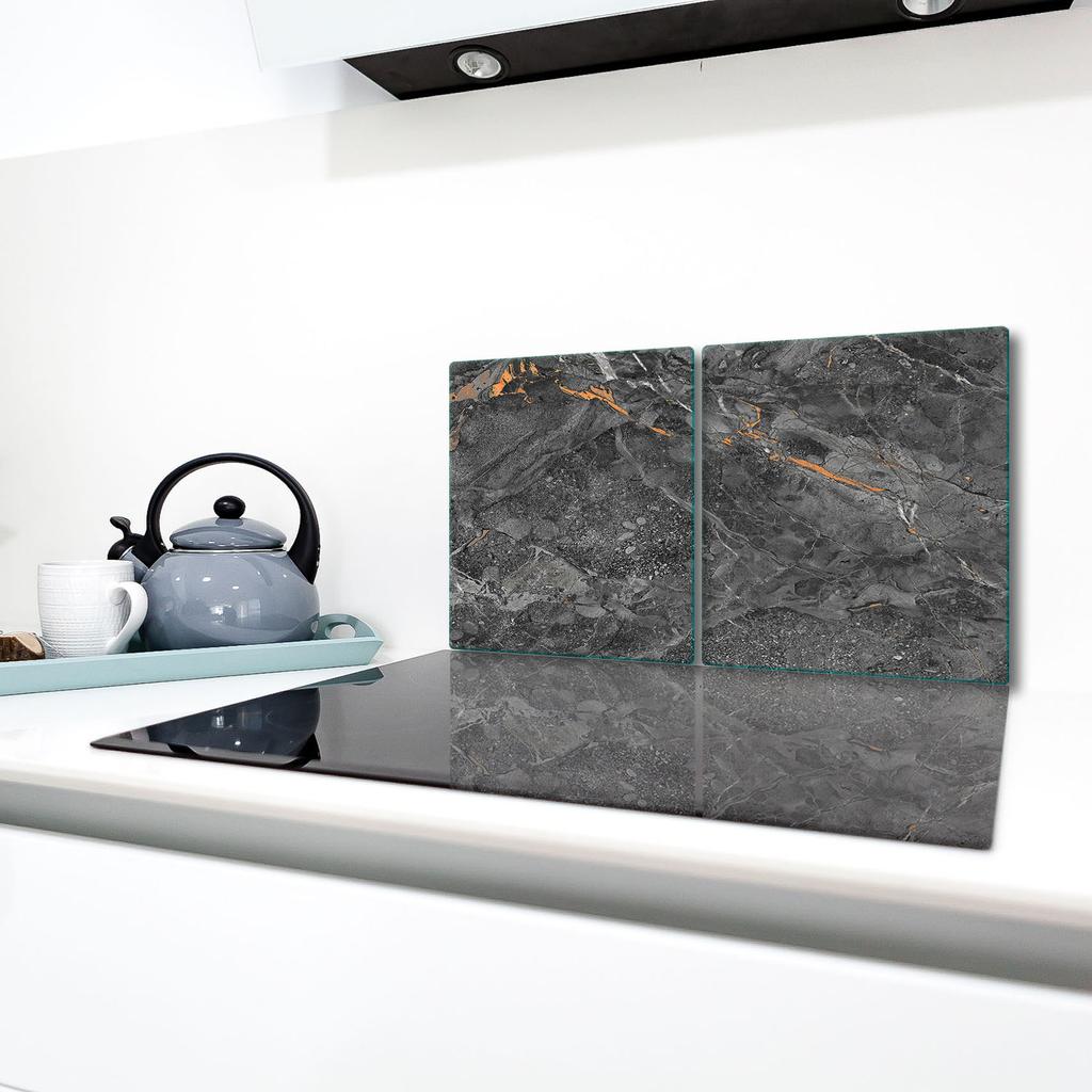 2x GLASS PROTECTIVE PLATE FOR STOVE 40x52 MARBLE