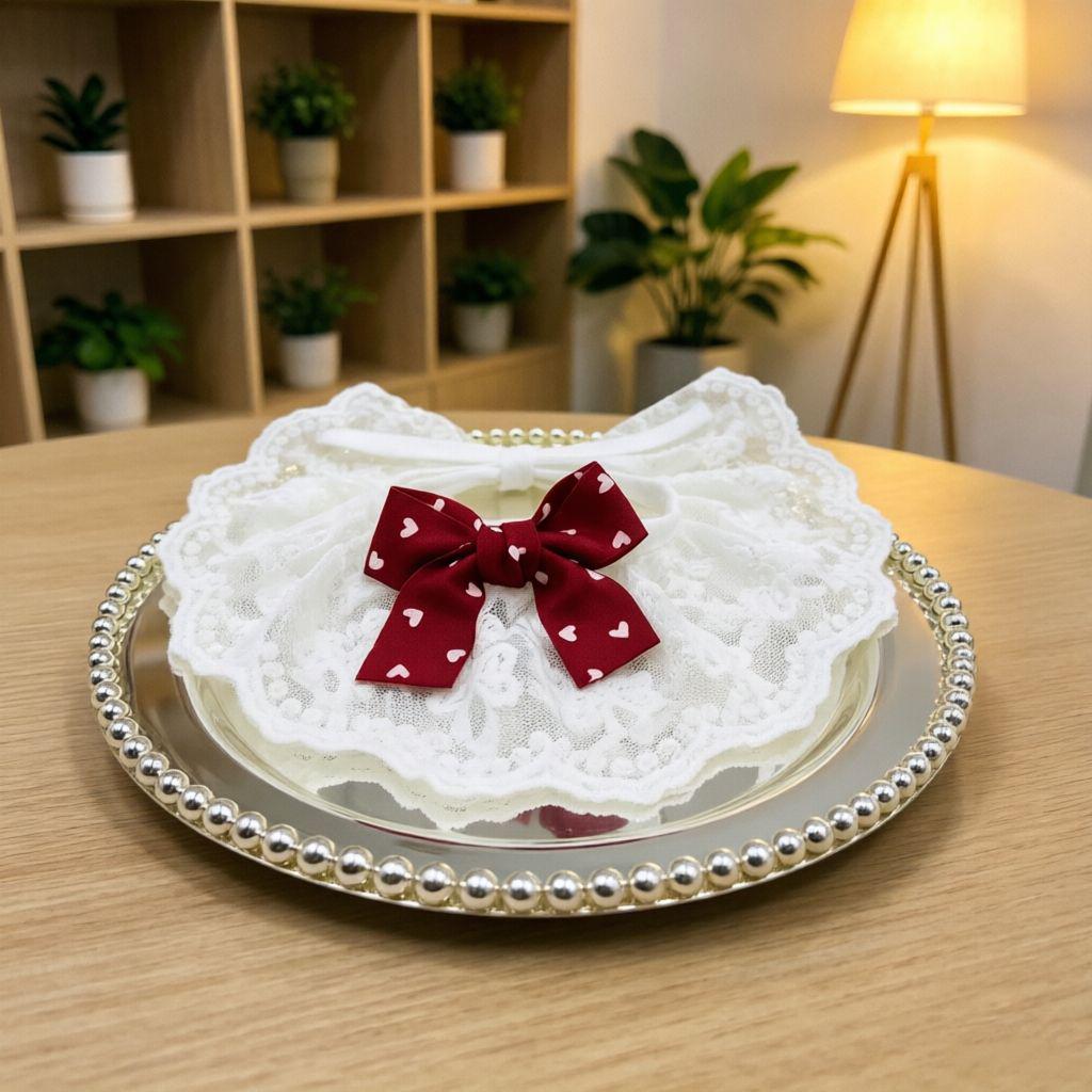 Fairy-Style Pet Bibs: Cute Lace Decorations for Cats, Dogs, and Plush Toys