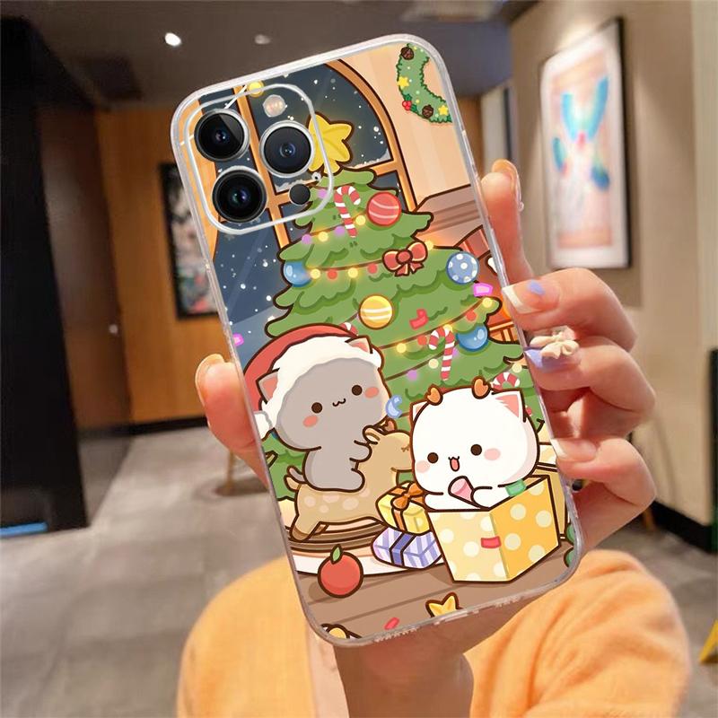 

Christmas Aesthetic Cartoon Cute Phone Case Carcasa Funda For iPhone 17 Pro Max Air 16 15 14 13 Pro Max 15 16 Pro 15Plus Case iphone 13