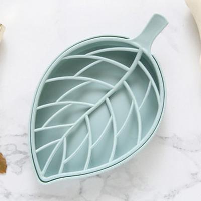 Scatola per Sapone da Doccia Creativa alla Moda Scatola per Sapone Drenante Stile Nordico Toilette Forma di Foglia Portaoggetti per Sapone Vassoio da Bagno Casa Soggiorno Gioielli