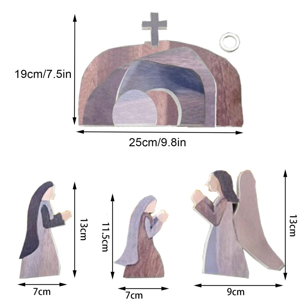 Easter Scene Wooden Decoration Wooden Jesus Nativity Christ Statue Decoration