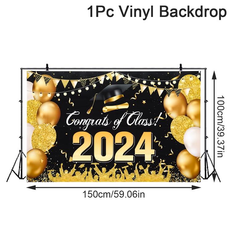 2024 Happy Graduation Hintergrund für Foto Herzlichen Glückwunsch Grad Prom Party Herzlichen Glückwunsch Absolventen Fotografie Hintergrund Dekor