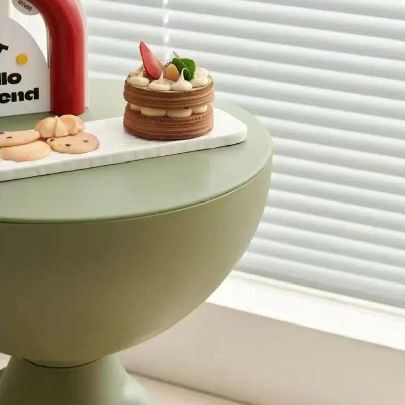 Cream Coffee Table Sofa Bed Side Table Modern Simple Home Accessories Living Room Decor Creative Flat Head Plastic Round Tables