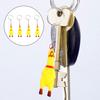 Set of 4 Screaming Surprise Chicken Keychains Miniature Stress Reliever Keyrings Perfect for Cell Phones and Bags - -