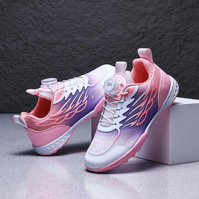 Spring Soccer Shoes Rotary Buckle Free Lace-Up Kids Boys Girls Pupils Shattered Nails Competition 30