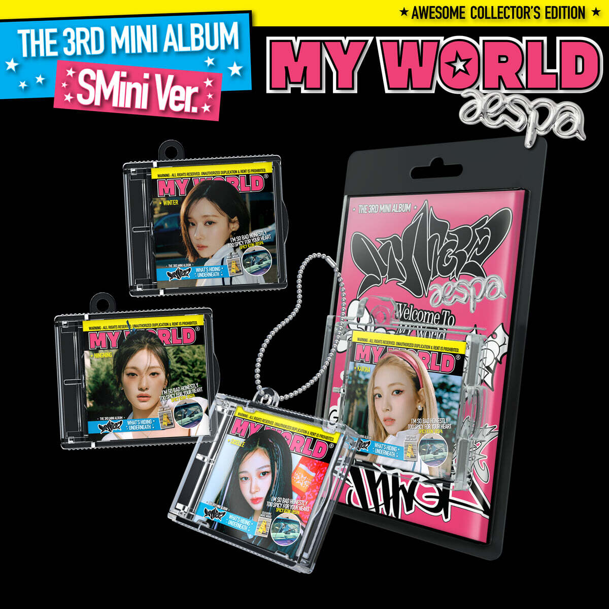 

aespa - 3rd Mini Album: MY WORLD [SMini Ver.] (Smart Album) [1 out of 4 covers randomly sent]