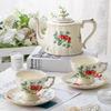 European Ceramic Retro Coffee & Tea Cup Set with Saucers