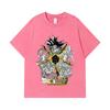 275 GSM Gewaschene T-Shirts 100% Baumwolle Dragon Ball V49 Super Saiyan Print Unisex Schweres Baumwoll-T-Shirt