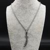 Collar con Cadena de Acero Inoxidable para Hombre, Espada Zulfiqar del Imán Ali Árabe, Cuchillo Musulmán Islam, Joyería de Accesorios Islámicos N558S01