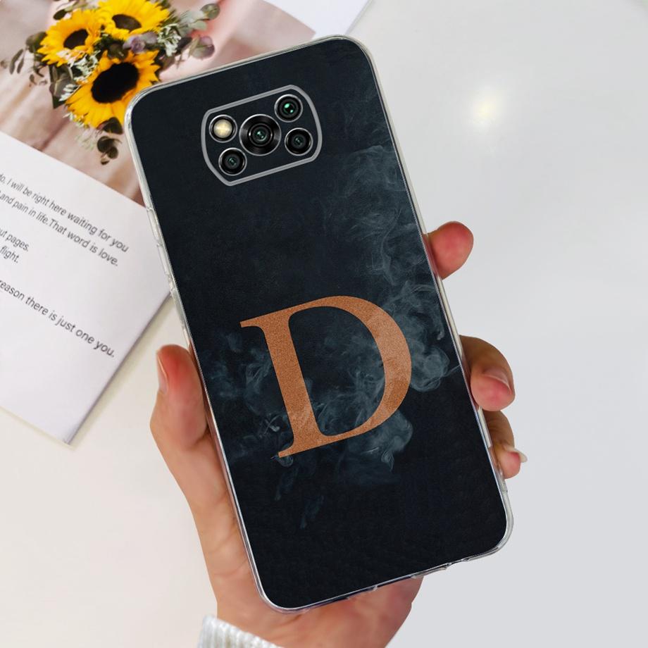 For Xiaomi Poco X3 Pro PocoX3 Case Soft Silicone Clear TPU Capa Fashion Latter Cartoon Cute Pattern For Xiomi Poco X3Pro x 3 Bag