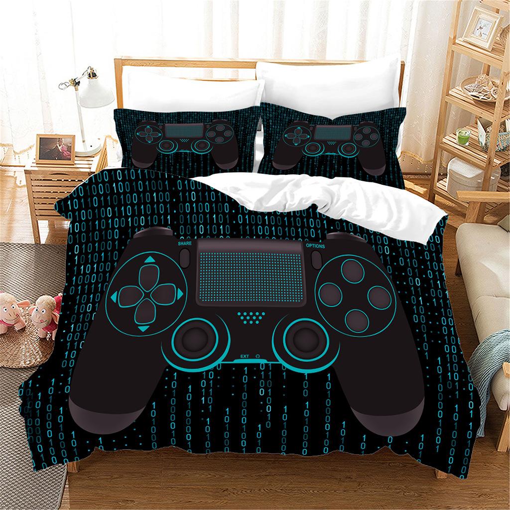 Gamepad Printing Three-Piece Digital Printing Quilt Cover Pillowcase Sheet
