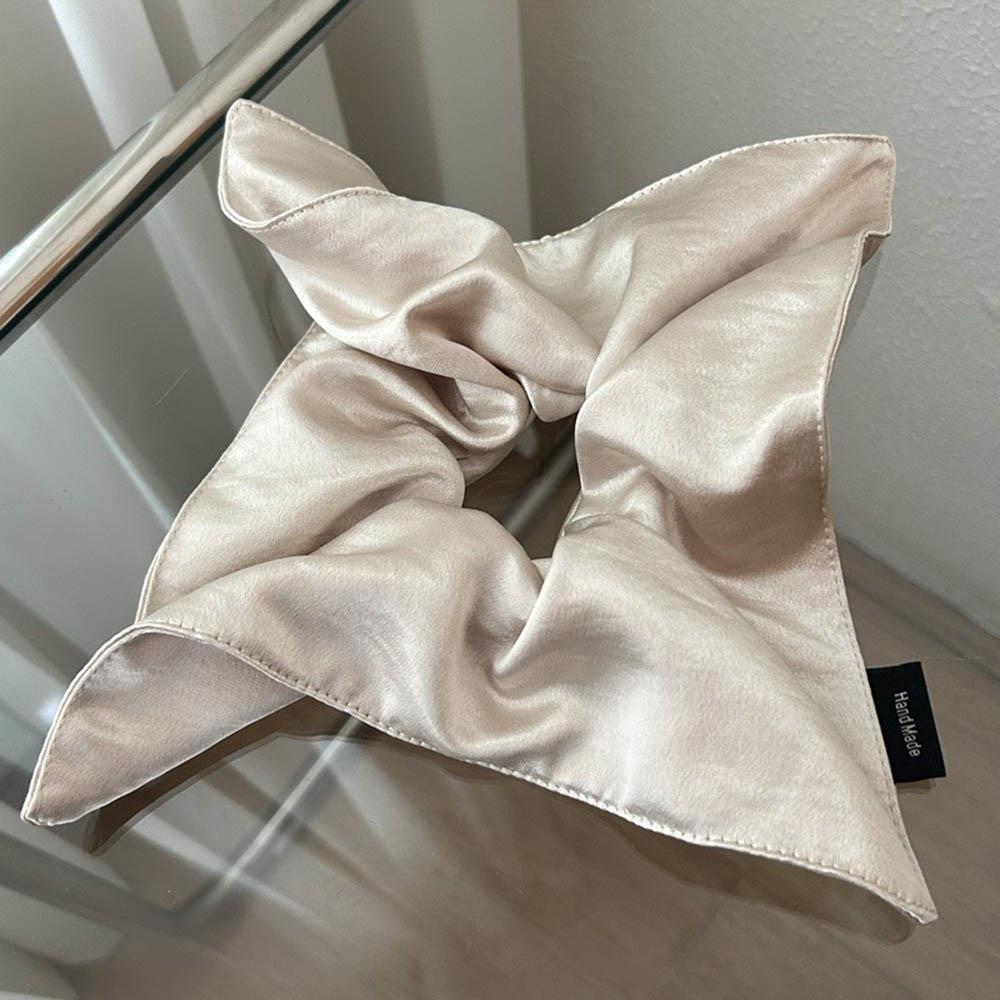 NEW Square Pleated Low Ponytail High-end Hair Tie Temperament Hair Accessory Ladies Silk Solid Color Hair Bands Vintage Hairband