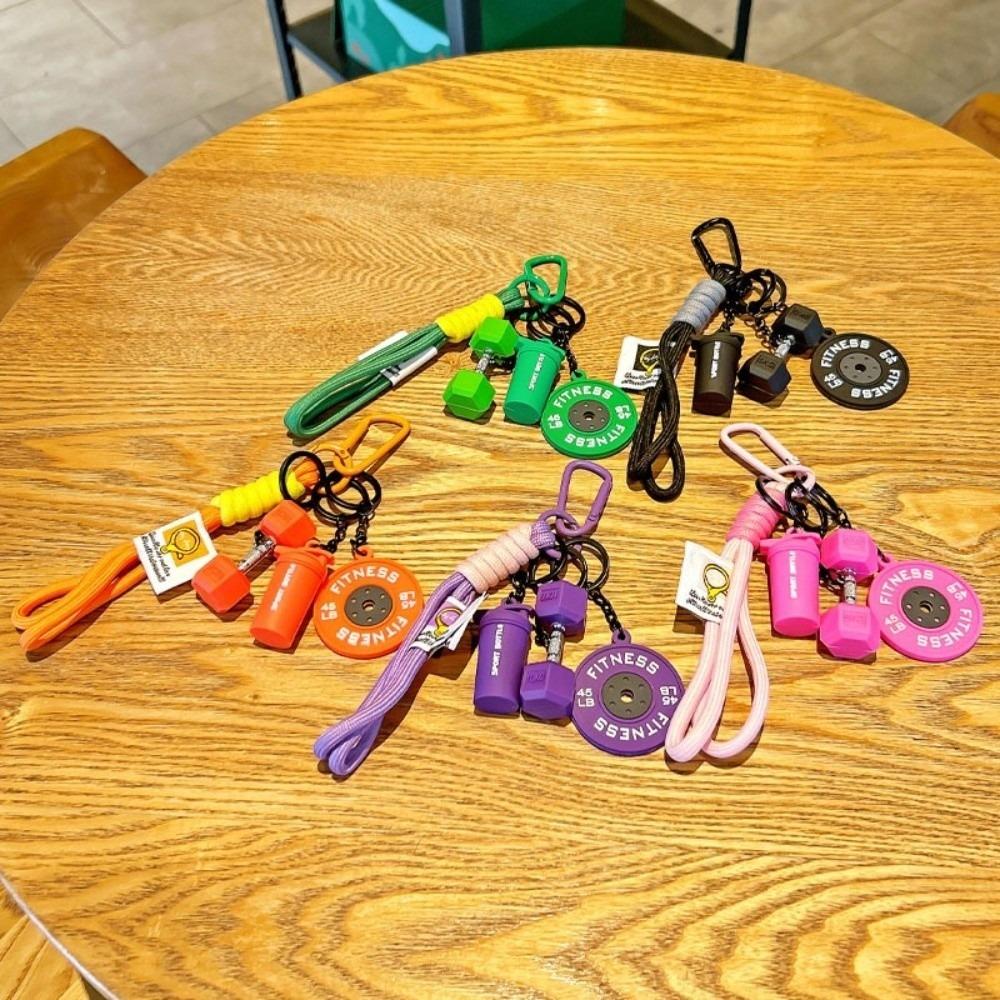 Simulation Style Dopamine Plates Keychain with Buckle Bag Charm New Fitness Series Pendant