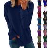 Women's Round Neck Tops Cotton Shirts Casual Fashion Shirt Tops Women's Casual Long Sleeve Tops
