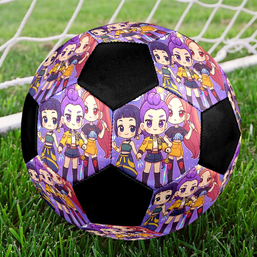 Ballon de Football Taille 5 Thème Chasseurs de Démons KPop, Convient aux Matchs Intérieurs et Extérieurs, un Cadeau Convient à Tous.