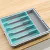 Plastic Cutlery Storage Tray Large Capacity Silverware Drawer Organizer Utensil Tray Set  for Home