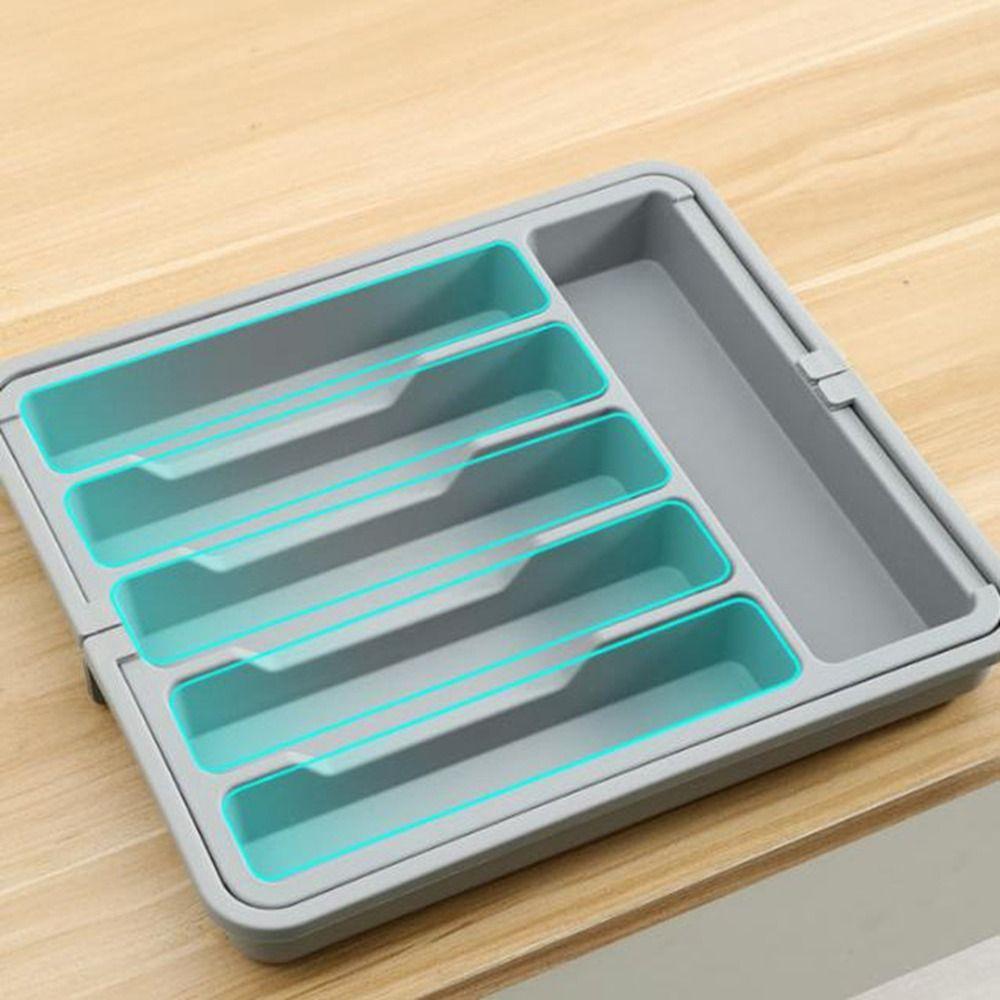 Plastic Cutlery Storage Tray Large Capacity Silverware Drawer Organizer Utensil Tray Set for Home