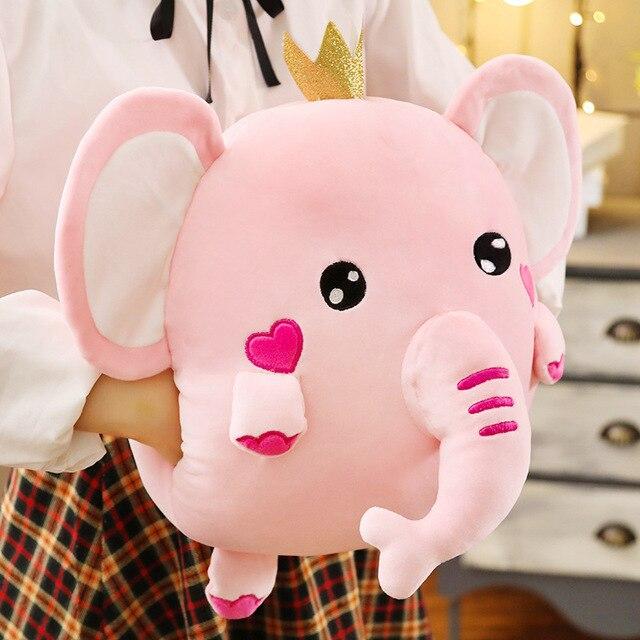 1pc 30cm Soft Animal 3 In 1 Pillow With Blanket Kawaii Plush Dinosaur Unicorn Elephant Cat Toy Stuffed Handwarmer For Children