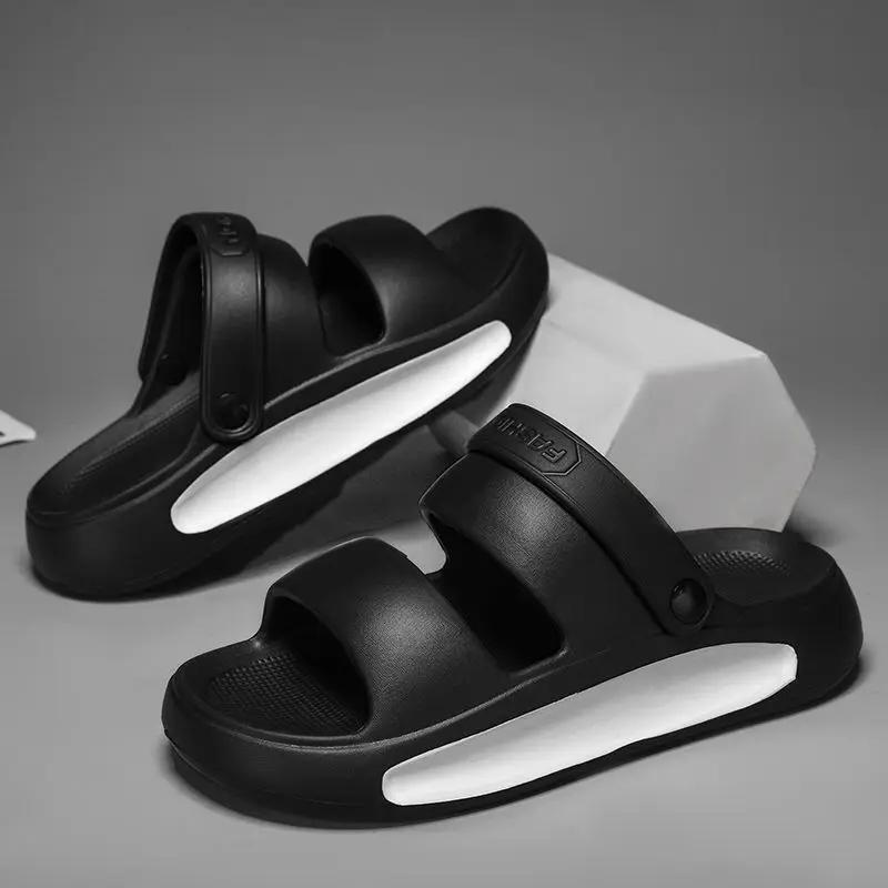 Fashion Beach Men's Shoe Platform Slides Outdoor Eva Comfortable Fun Low Price Designer Luxury Rubber Elegant Y2k Original Male Slipper