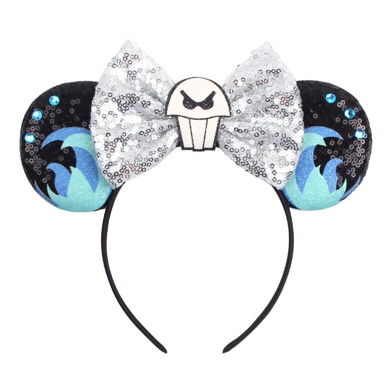 Halloween Mouse Ears Headband Sequins Bow Hairband For Women Featival Party DIY Hair Accessories Boutique