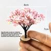3Pcs Miniature Model Cherry Blossom Tree Micro Landscape Moss Landscaping Scene Model Tree Figurine Sand Table Micro Shot Props