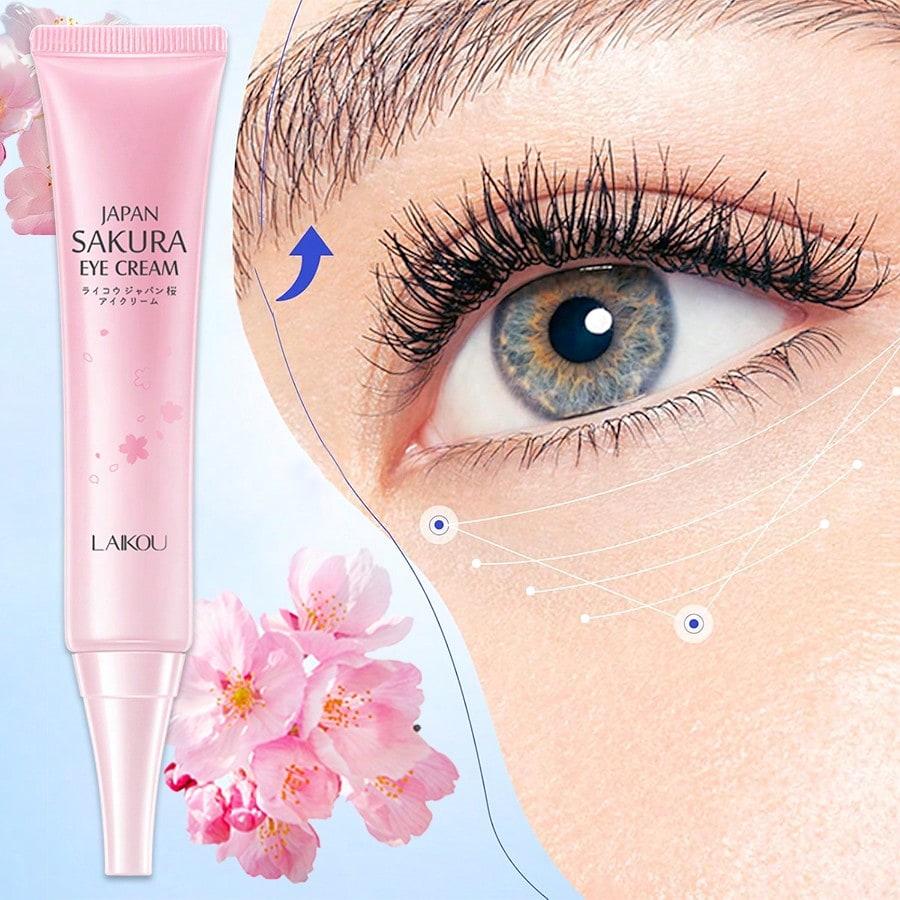 1PC Sakura Eye Cream, Reduces Eye Bags, Dark Circles, Fine Lines, Deeply Moisturizes The Eye Skin, L