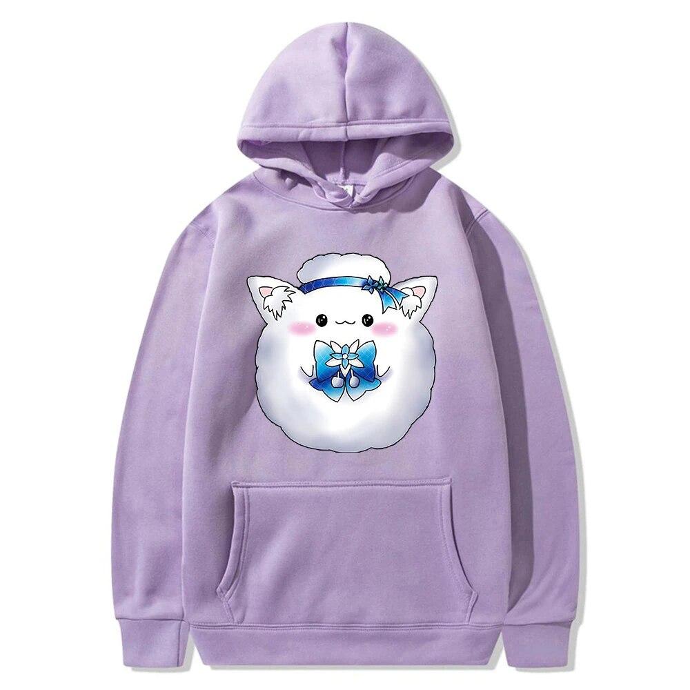 Hololive English VTuber Yukihana Lamy Yukimin Hoodie Women Autumn Winter Kawaii Pattern Hoodies Unisex Cartoon Hooded Sweatshirt