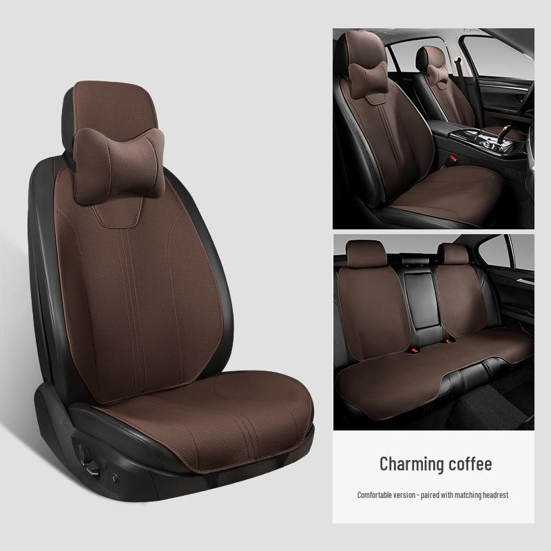 Four Seasons Suede Car Seat Cushion: Universal, Breathable, Slim Waist Design for All Seasons.