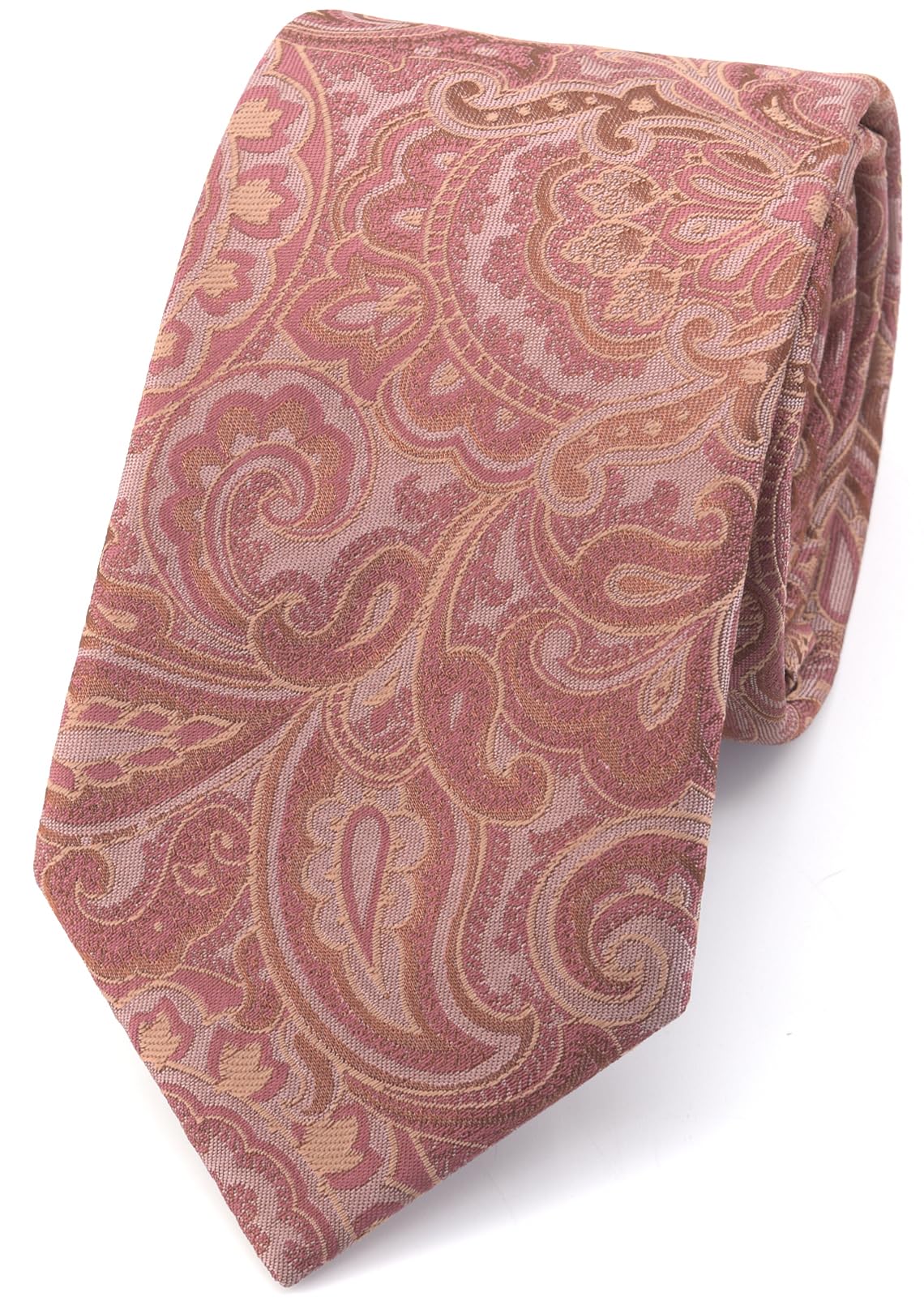

[Color] Narrow Tie (7cm width) Business Tie for Interviews, Job Hunting, and Employment - Paisley Pattern (Red)