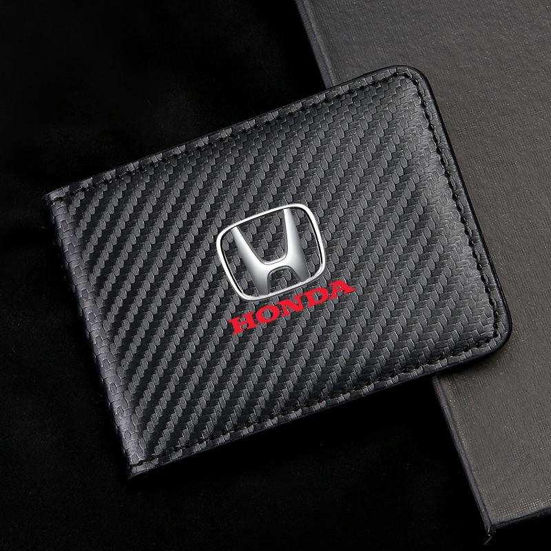 Carbon Fiber Car Driving License Package Protector Cover For Honda Civic xrv hrv crv brv City Accord Fit Jazz Insight SM1