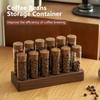 Solid Wood Coffee Bean Tube Display Rack Glass Single Dose Espresso Accessories Coffee Utensils Sets Barista Tools Gifts