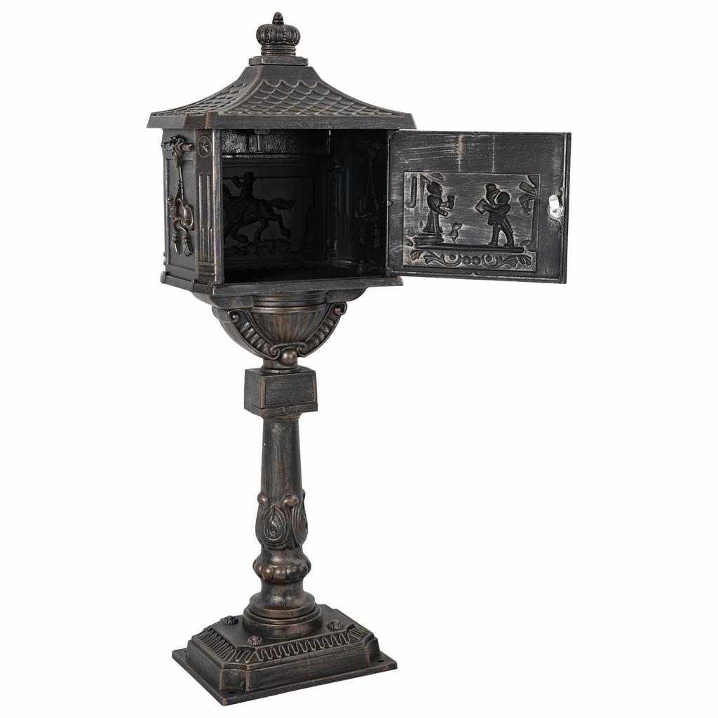 Standing Letter Box Bronze 42.5 X 29.5 X 117 Cm Cast Aluminum
