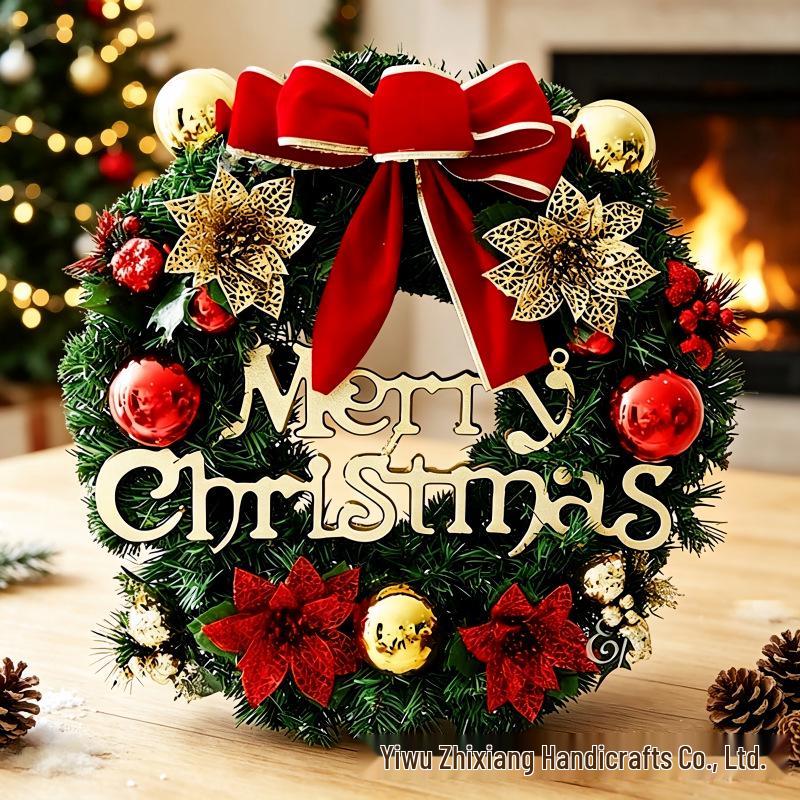 Artificial Christmas Wreath Decorations for Door, Window, Scene Props, and Tree Accessories