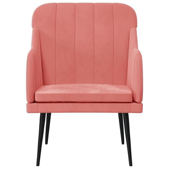 351457 vidaXL Fauteuil Rose 63x76x80 cm Velours