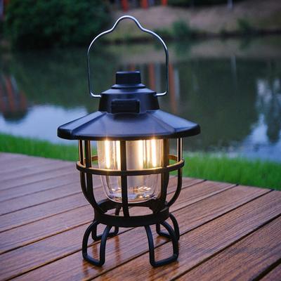 LED Buttery Comping Lantern IPX4 Waterproof Infinite Dimming Compression Tough Emergency Hurricane Lantern for Power Outages Tent Hiking Comping