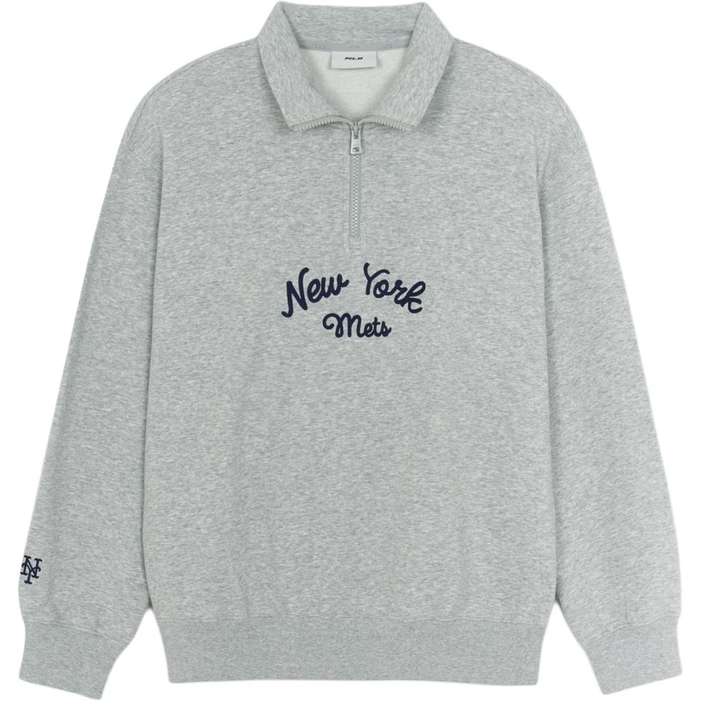 MLB Sweatshirts Men's Mixed Color Gray Lapel Moderate 3AMTB3354-09MGS