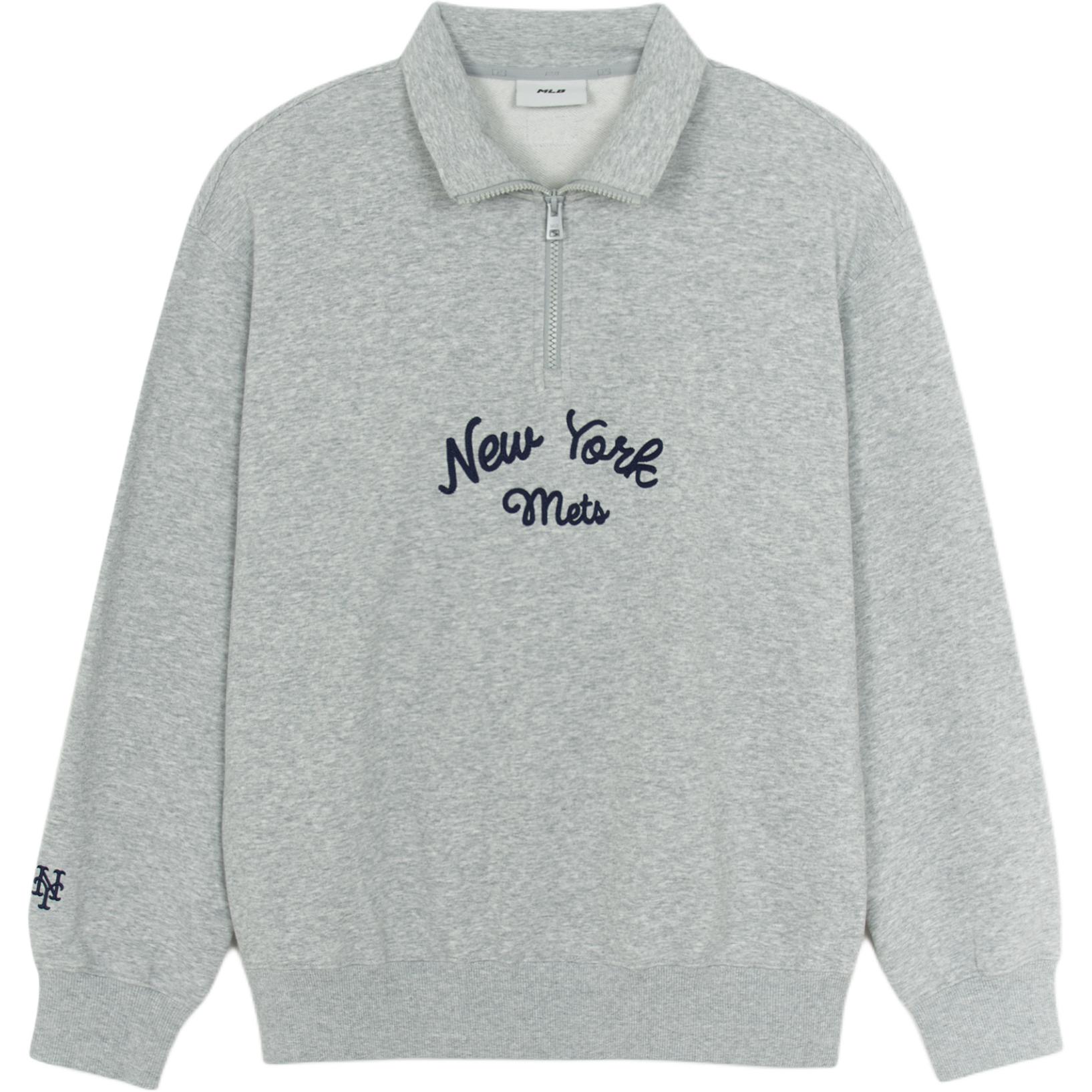 MLB Sweatshirts Men s Mixed Color Gray Lapel Moderate 3AMTB3354-09MGS XL