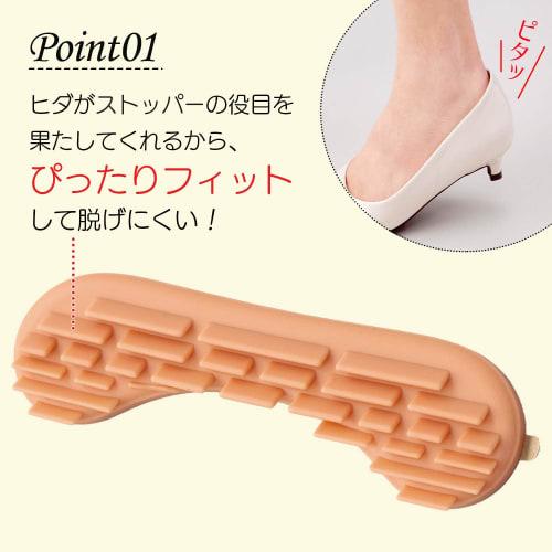 Comolife Soft Heel Stoppers, 1 Pair, Prevents Slip-Ups, Blisters, and Squeezing, Adjusts Shoe Size, Silicone Pads, Cushion, Beige, Soft, with Adhesive