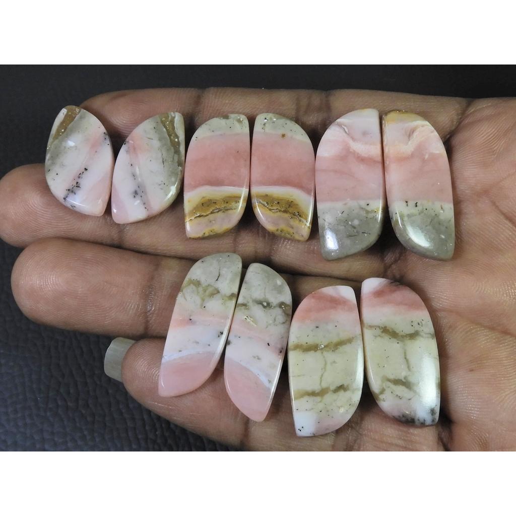112Cts. Natural Pink Opal  Matched Pair Fancy Cabochon Gemstone 5Pair Lot C-1393
