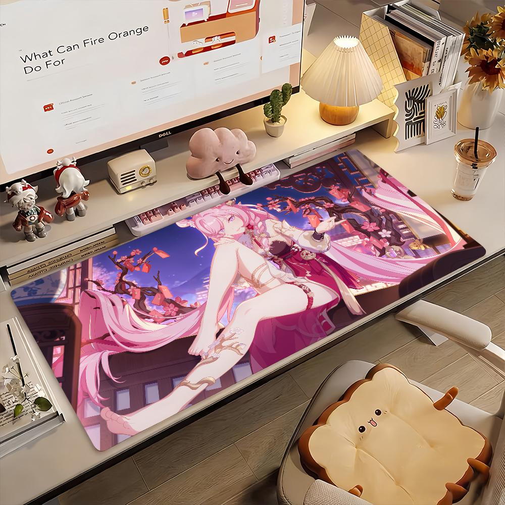 Game Honkai Impact Elysia Mouse Pad Nonslip Rubber Gamer Balance Computer Mat Decoracion Deskmat Laptop Office Large