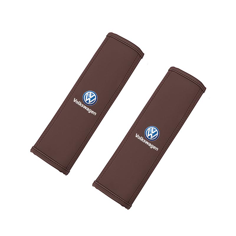 Volkswagen Car Seat Belt Shoulder Cushion Leather Protector Pad Accessories Key For VW T-ROC Golf Amarok GTI T5 T-Cross Phaeton