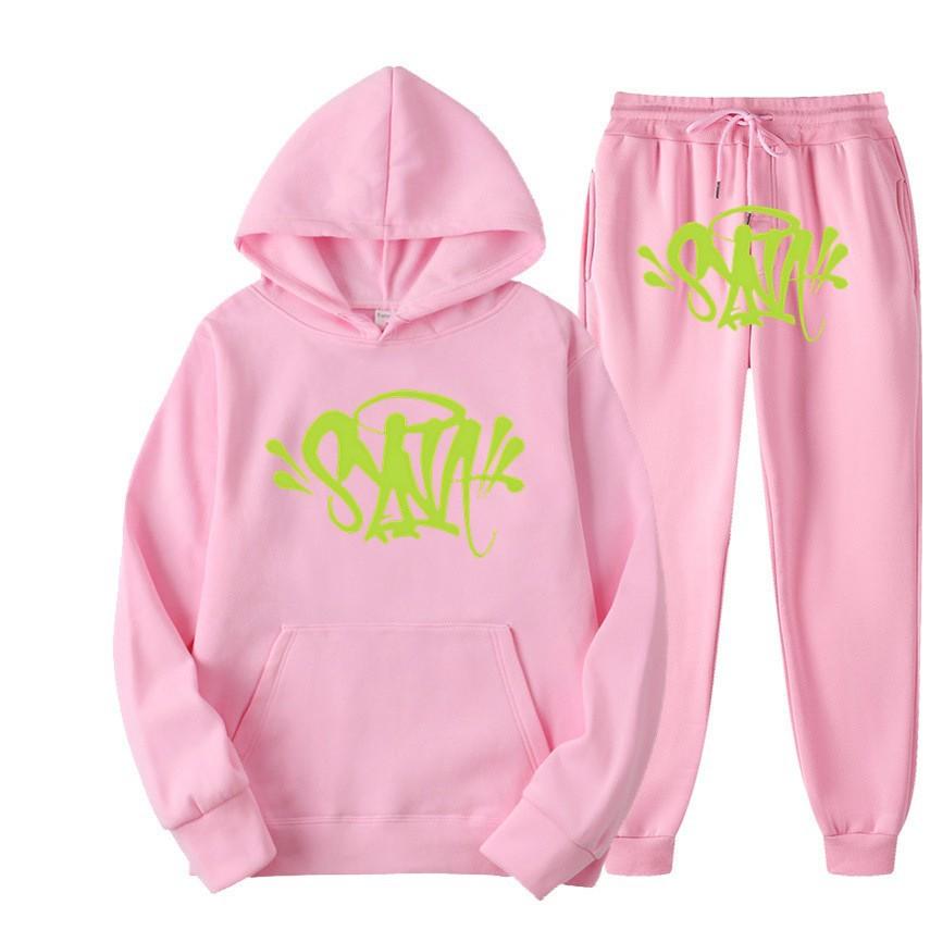 SynaWord High Street Fashion Trendy Brand Suit Men's Ins Trend Hip Hop Hoodie Syna Print Sweater Suit