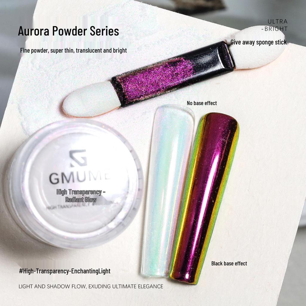 Iridescent Mermaid Aurora Pink Nail Art Magic Mirror Powder