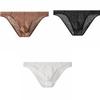 Solid Color Low Waist Men's Briefs Transparent Ultra-thin Ice Silk Underwear Mesh Lingerie See Through Briefs Workout