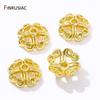 Wholesale Trendy Hollow Flower Beads End Caps,14K/18K Gold Plated Brass Bead Caps For DIY Bracelet Necklace Making Accessories