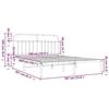 VidaXL Cadre de lit métal avec tête de lit blanc 180x200 cm 352631