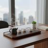 Rectangular Beverage Table Tray Minimalist Design Teaware for Home, Office