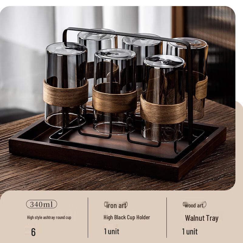Handun Heat-Resistant Glass Cup Set with Tray and Kettle