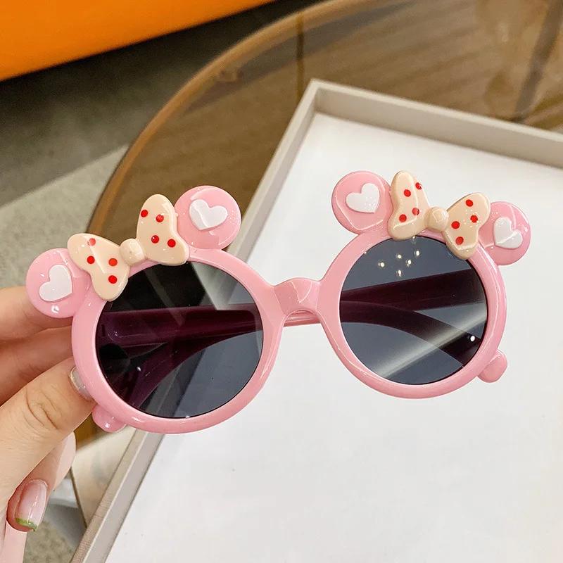 Kids Cute Cartoon Sunglasses Girls Boys Shiny Bowknot Sun Eyeglasses Lovely Cat Children Glasses Fashion Gradient Eyeglasses UV400